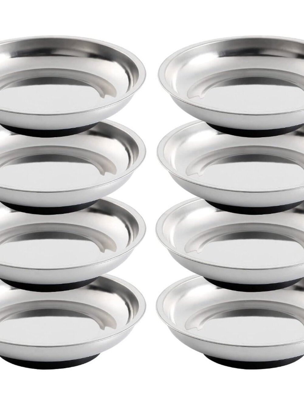 8 Pieces 3” Round Magnetic Bowl Trays Set Stainless Steel Magnet Tool Tray Parts